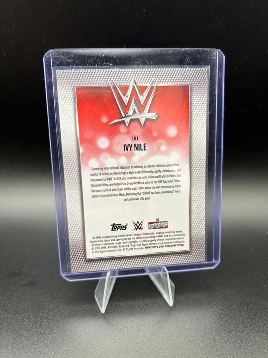 2026 WWE Topps Chrome Logofractor Ivy Nile /99 Green