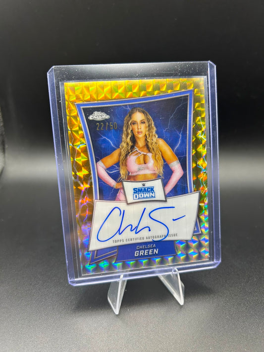 2026 WWE Topps Chrome Chelsea Green Auto /50 Gold Geometric Breakers Delight