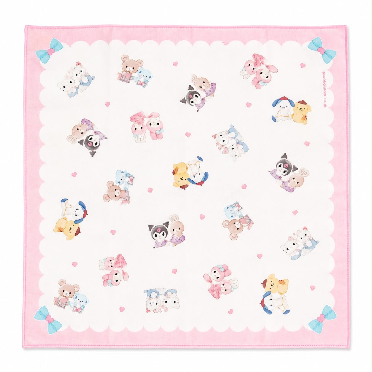 Pink Characters Handkerchief 52cm x 52cm Japanese Sanrio