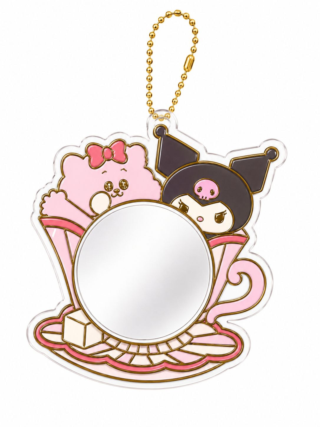 Kuromi Tea Party Acrylic Japanese Sanrio Mirror Keychain
