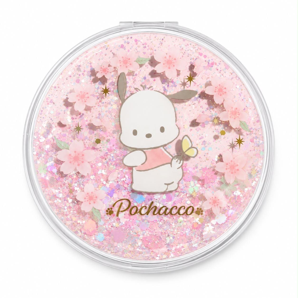 Pink Sakura Pochacco Mini Japanese Sanrio Compact Mirror