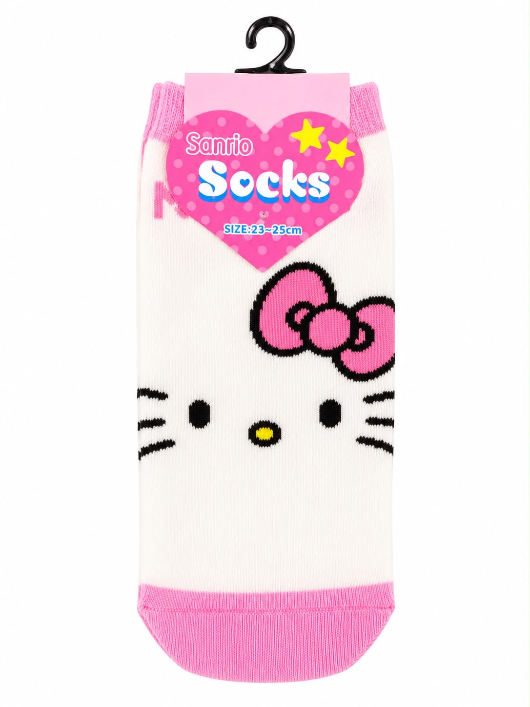 Hello Kitty White Pink Face 23-25cm Sanrio Socks