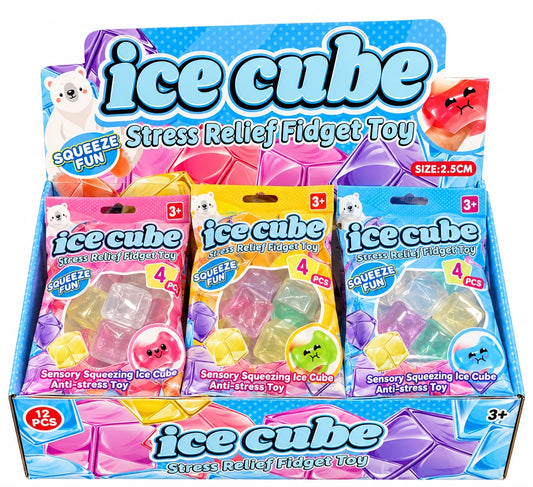 Ice Cube 4pc Squishy Stress Relief Fidget Blind Bag