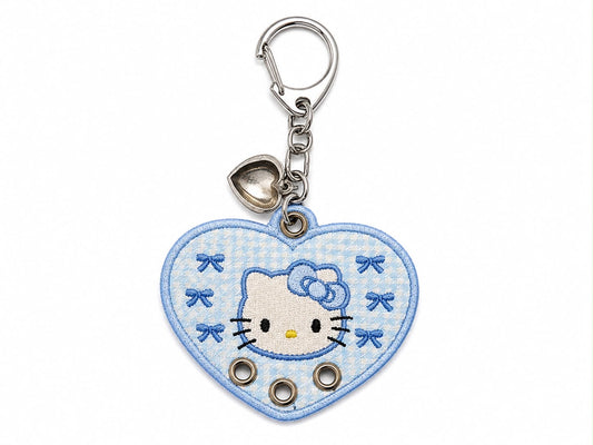 Hello Kitty Blue Japanese Sanrio Embroidered Keychain