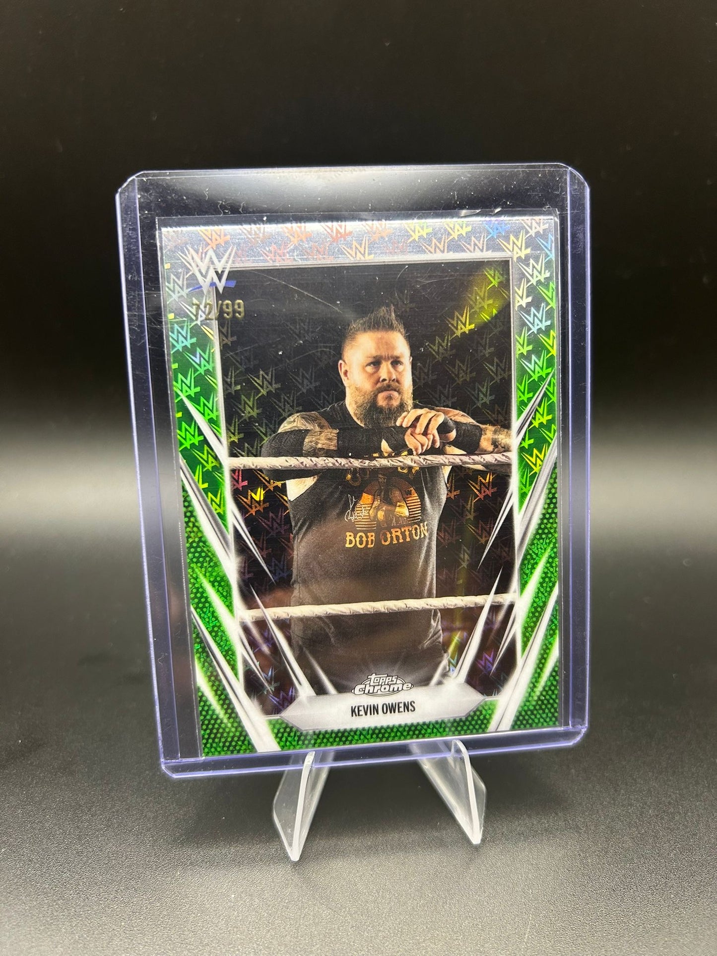 2026 WWE Topps Chrome Logofractor Kevin Owens /99 Green