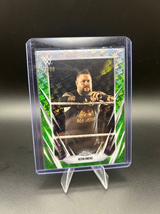 2026 WWE Topps Chrome Logofractor Kevin Owens /99 Green