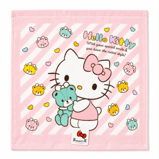 Pink Kitty Bears 33cm Square Flannel Japanese Sanrio Face Cloth
