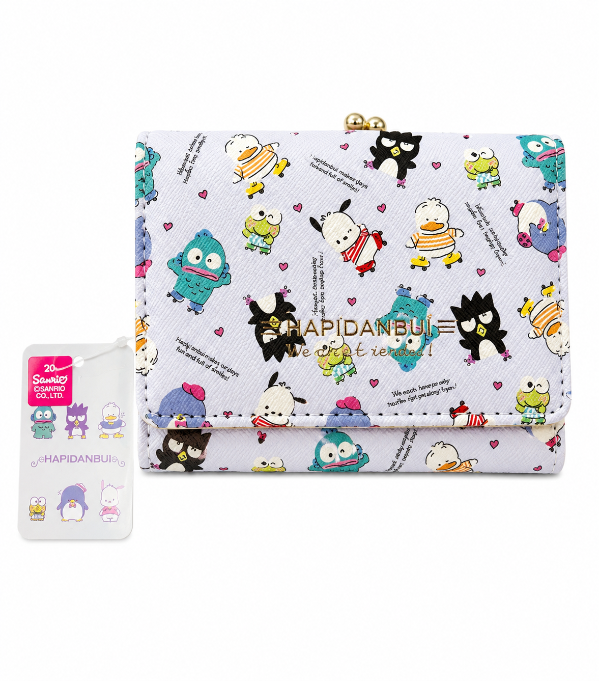 Hapidanbui Lads Grey Japanese Sanrio Clutch Coin Purse