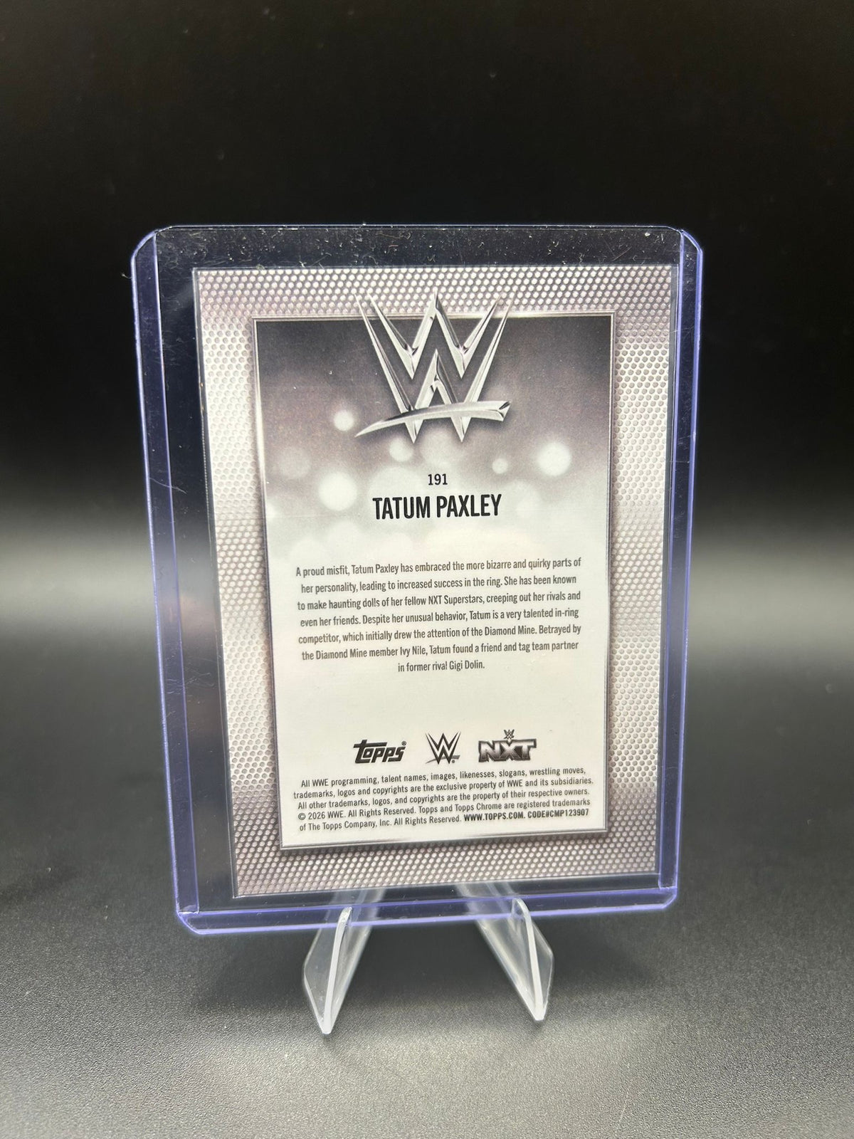 2026 WWE Topps Chrome Logofractor Tatum Paxley /50 Gold