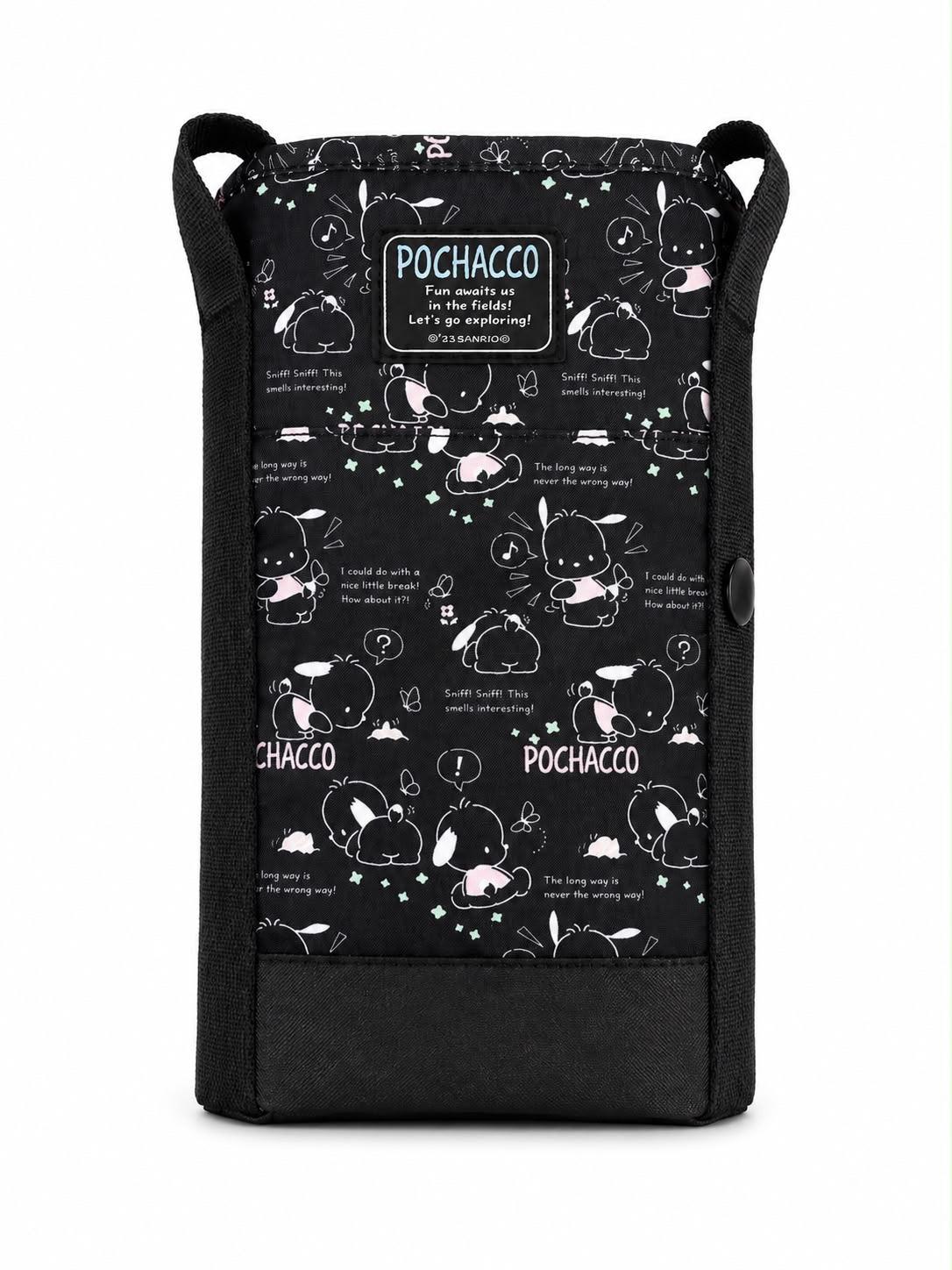 Pochacco Black Thermal Drawstring Japanese Sanrio Picnic Bag