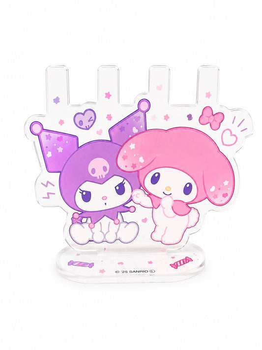 Kuromi x Melody Clear Ring Acrylic Display Stand Japanese Sanrio