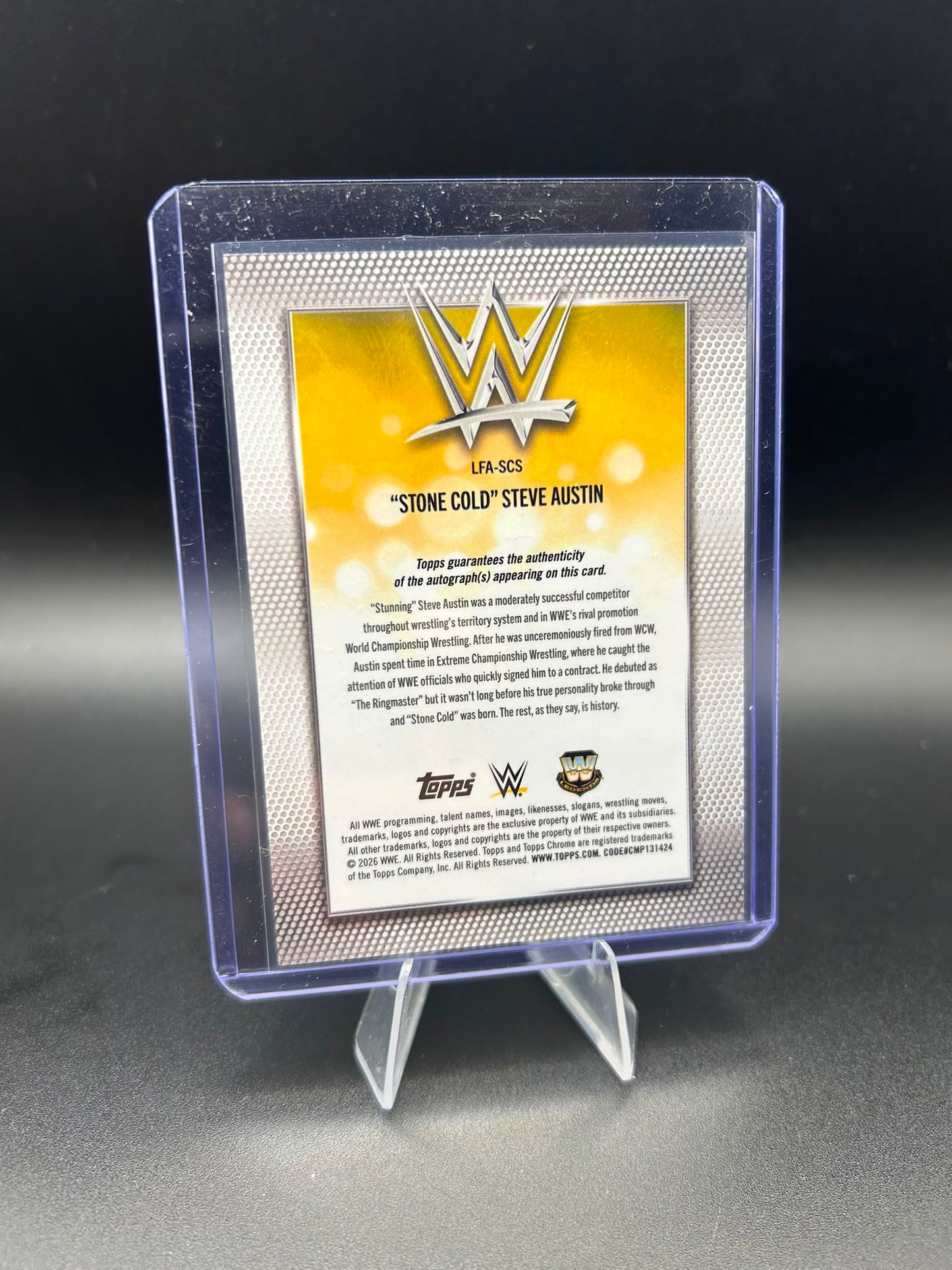 2026 WWE Topps Chrome Logofractor Stone Cold Steve Austin Auto