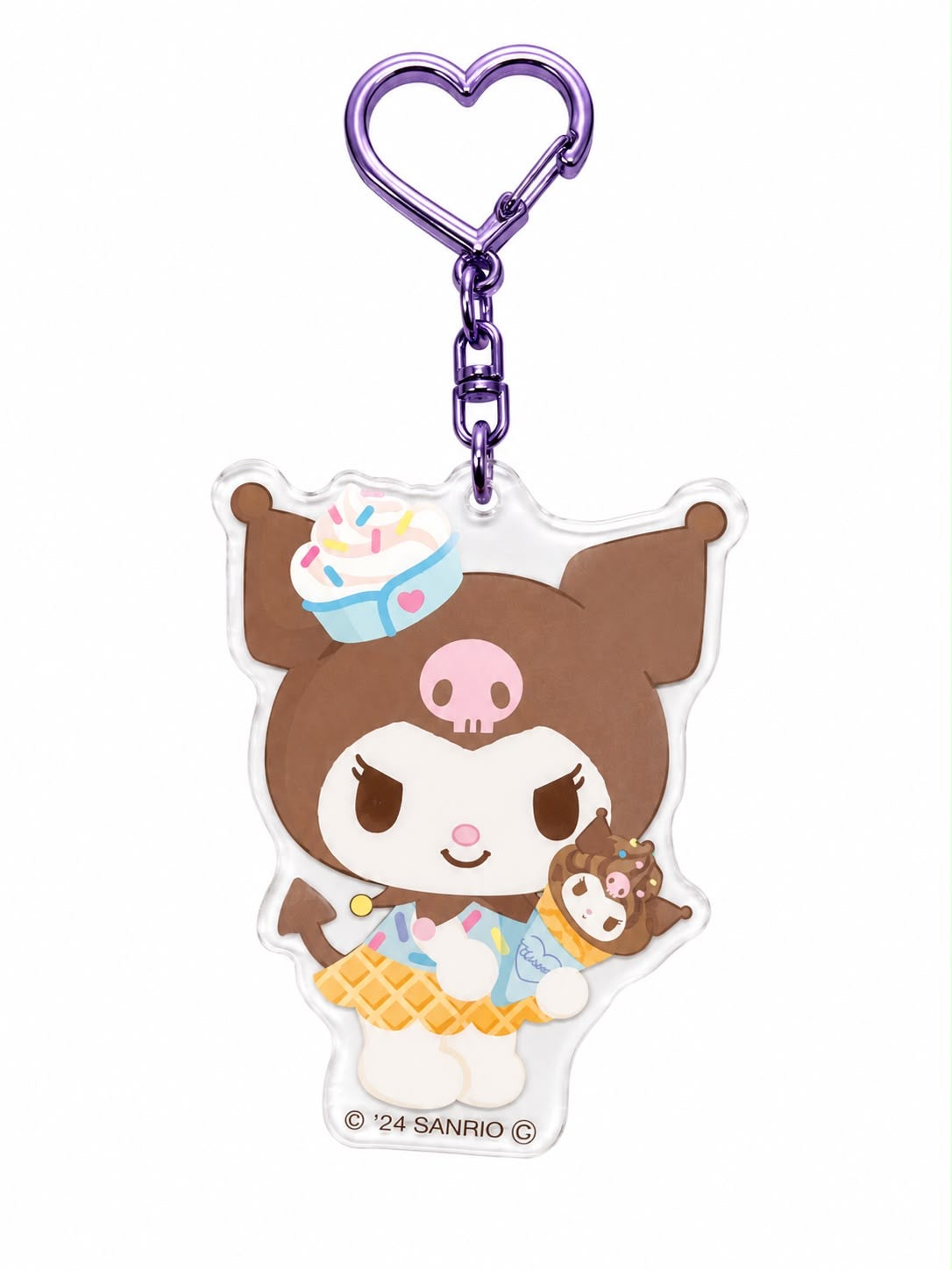 Kuromi Ice Cream Girl Acrylic Japanese Sanrio Keychain