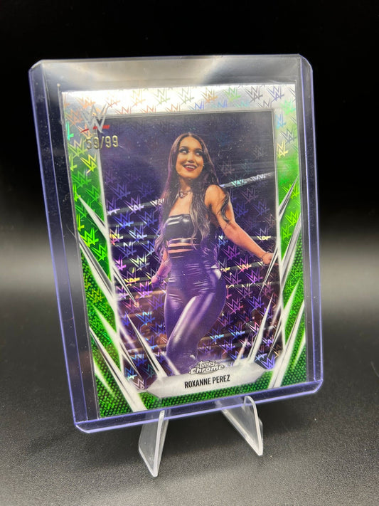 2026 WWE Topps Chrome Logofractor Roxanne Perez /99 Green