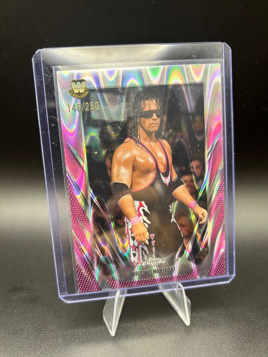 2026 WWE Topps Chrome Bret "Hitman" Hart /250 Pink Wave