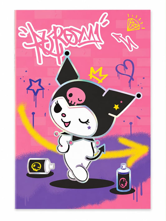 Pink Kuromi Graffiti A5 Sanrio Notebook