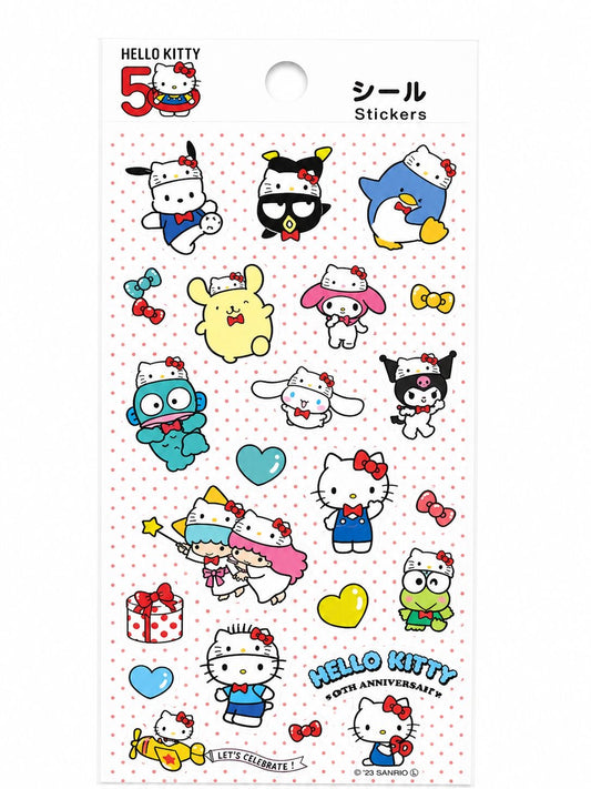 Sanrio 50th Kitty Sticker Sheet Japanese Sanrio