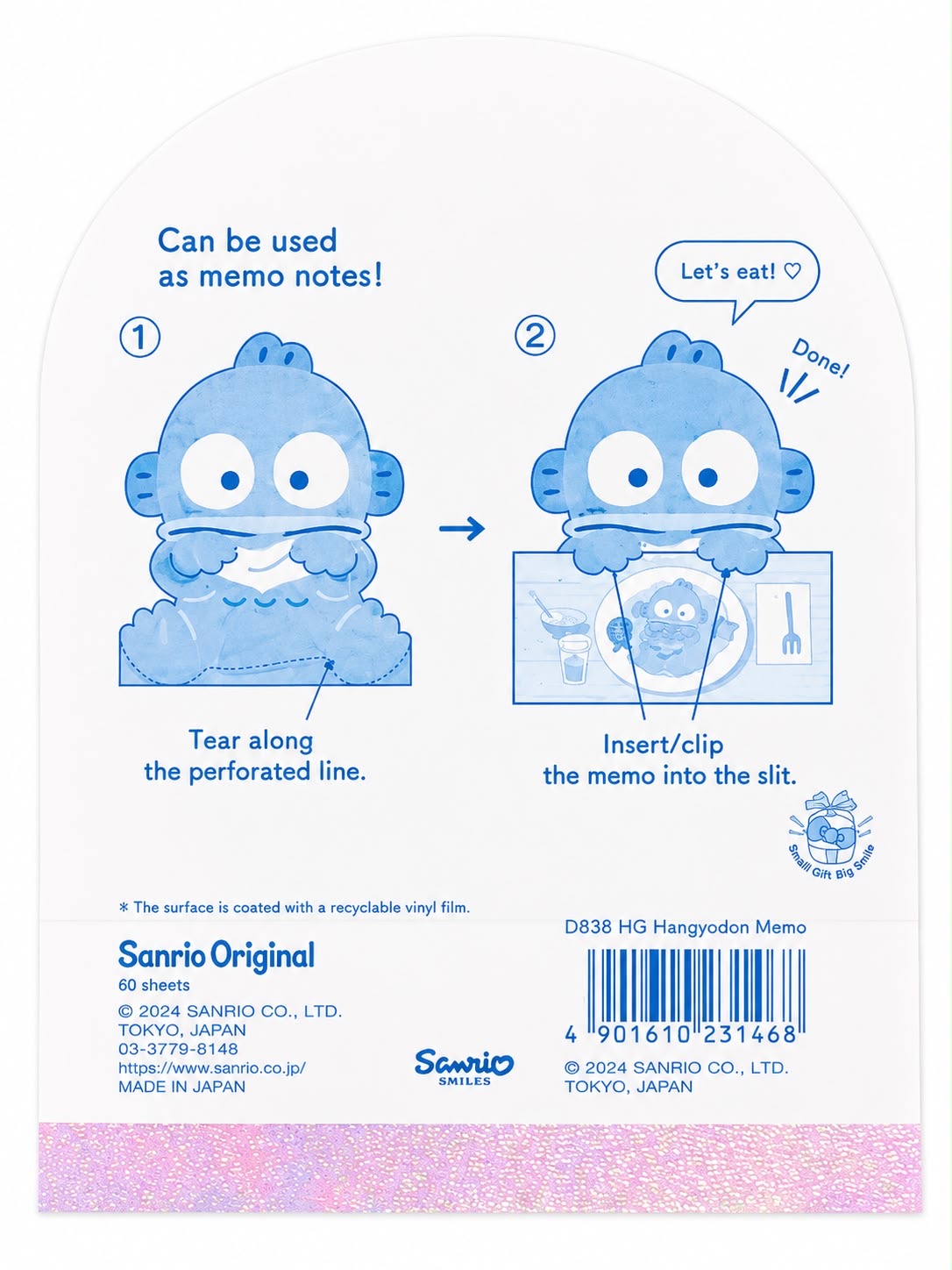 Hangyodon Mini Shaped Notepaper Japanese Sanrio