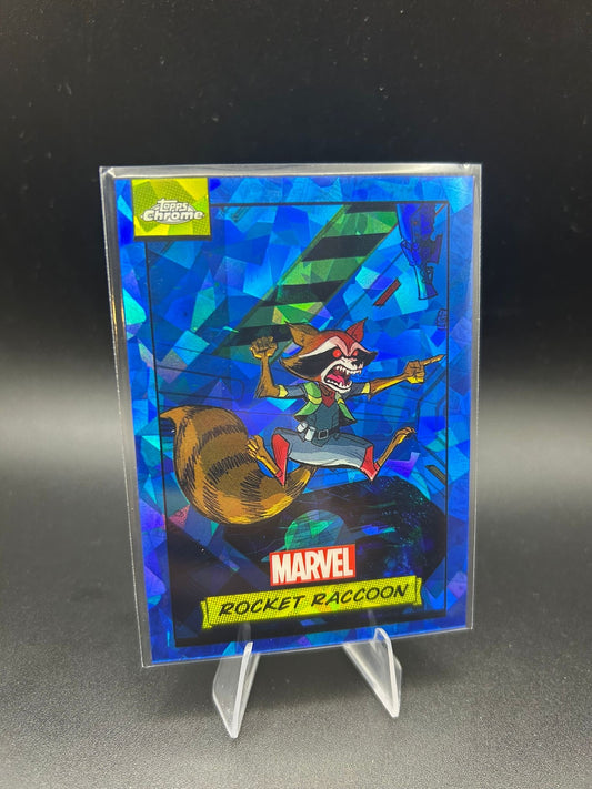 2024 Topps Chrome Marvel Rocket Raccoon Sapphire Base