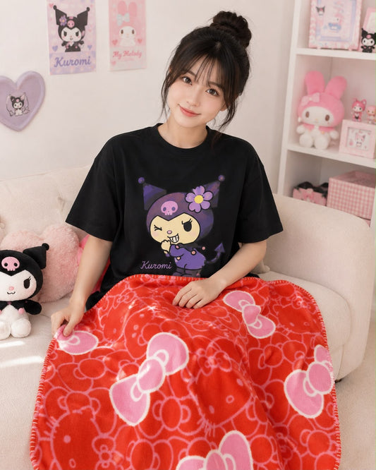 Hello Kitty Fleece Japanese Sanrio Lap Throw