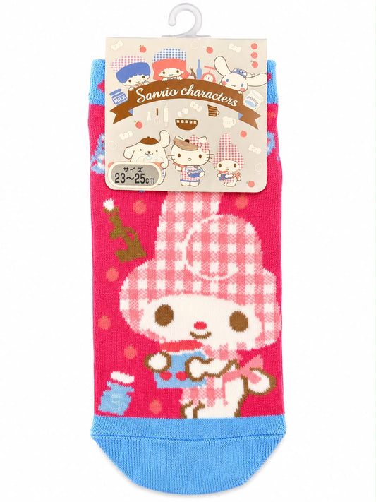 Melody Gingham Pink 23-25cm Japanese Sanrio Socks