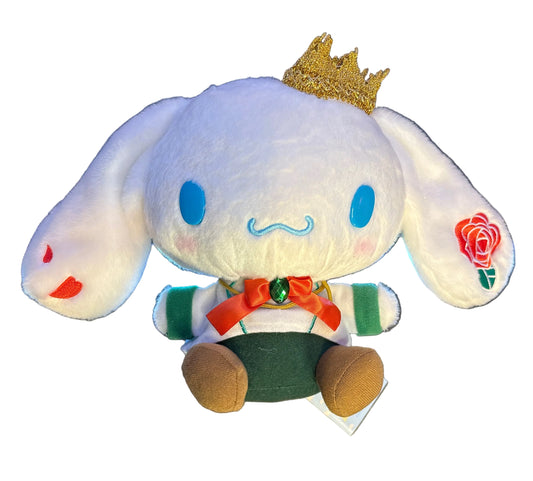 Cinnamoroll Prince Green/Red Rose Small Japanese Sanrio Plush