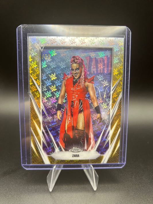 2026 WWE Topps Chrome Logofractor Zaria /50 Gold