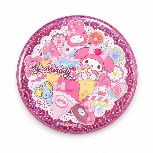 Melody Waffle Glitter 7.5cm Japanese Sanrio Badge