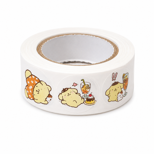 Pastel PomPomPurin Squares 500pc Sanrio Sticker Reel