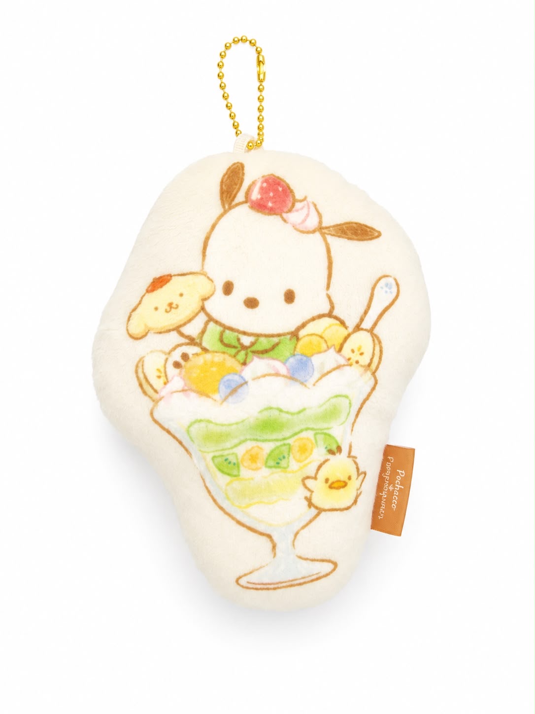 Pochacco x PomPomPurin Sundae Padded Japanese Sanrio Plush Keychain
