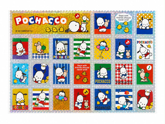 Pochacco Holo Stamps Sticker Sheet Japanese Sanrio