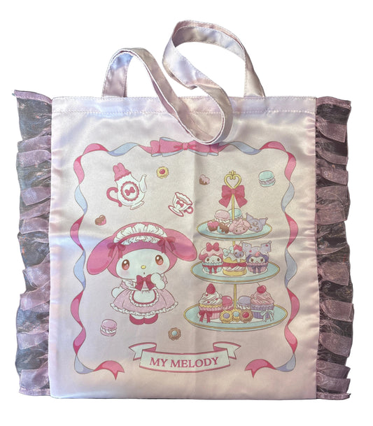 Melody Satin Frill Edge Tote Bag Japanese Sanrio