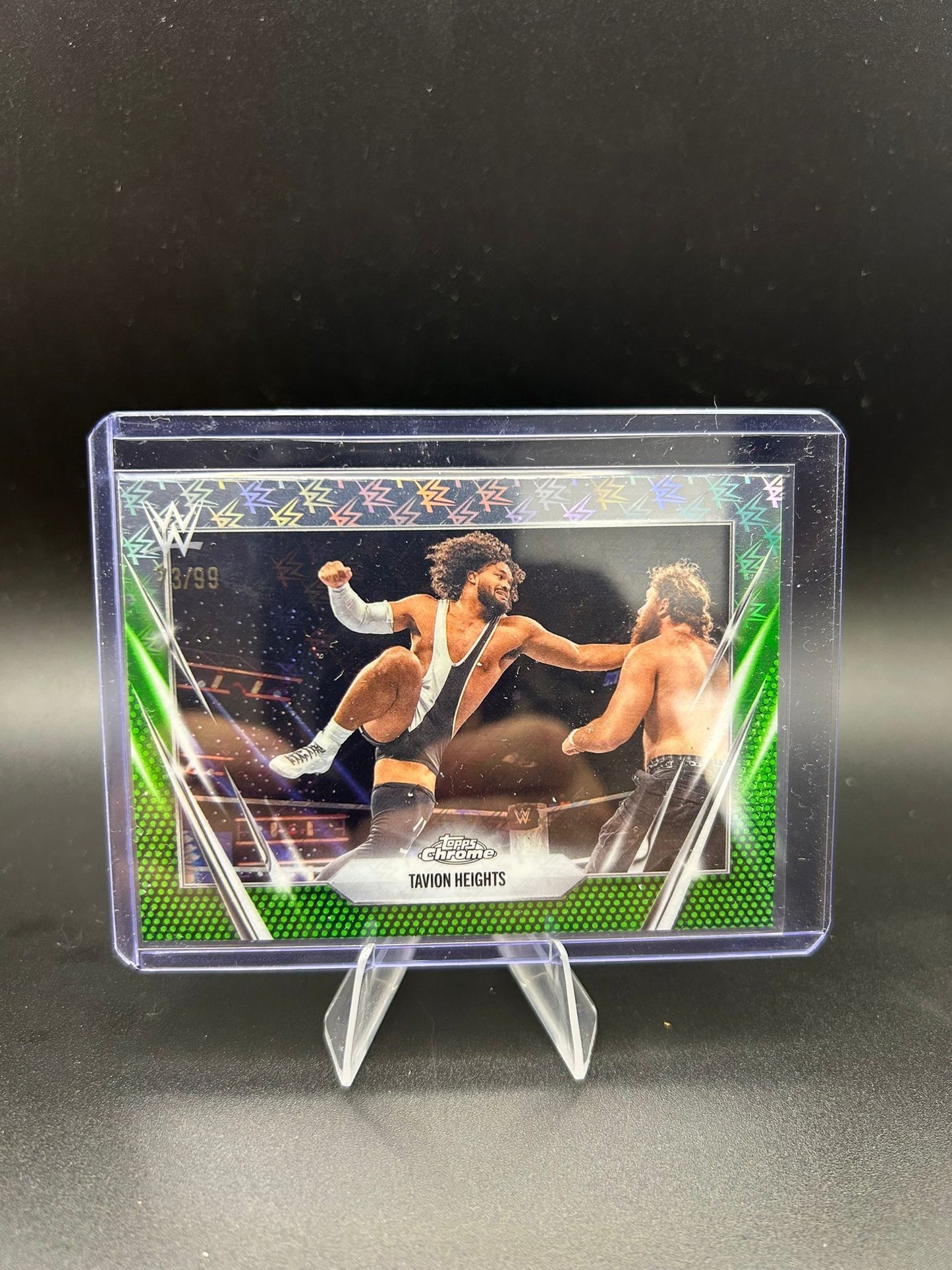 2026 WWE Topps Chrome Logofractor Tavion Heights /99 Green
