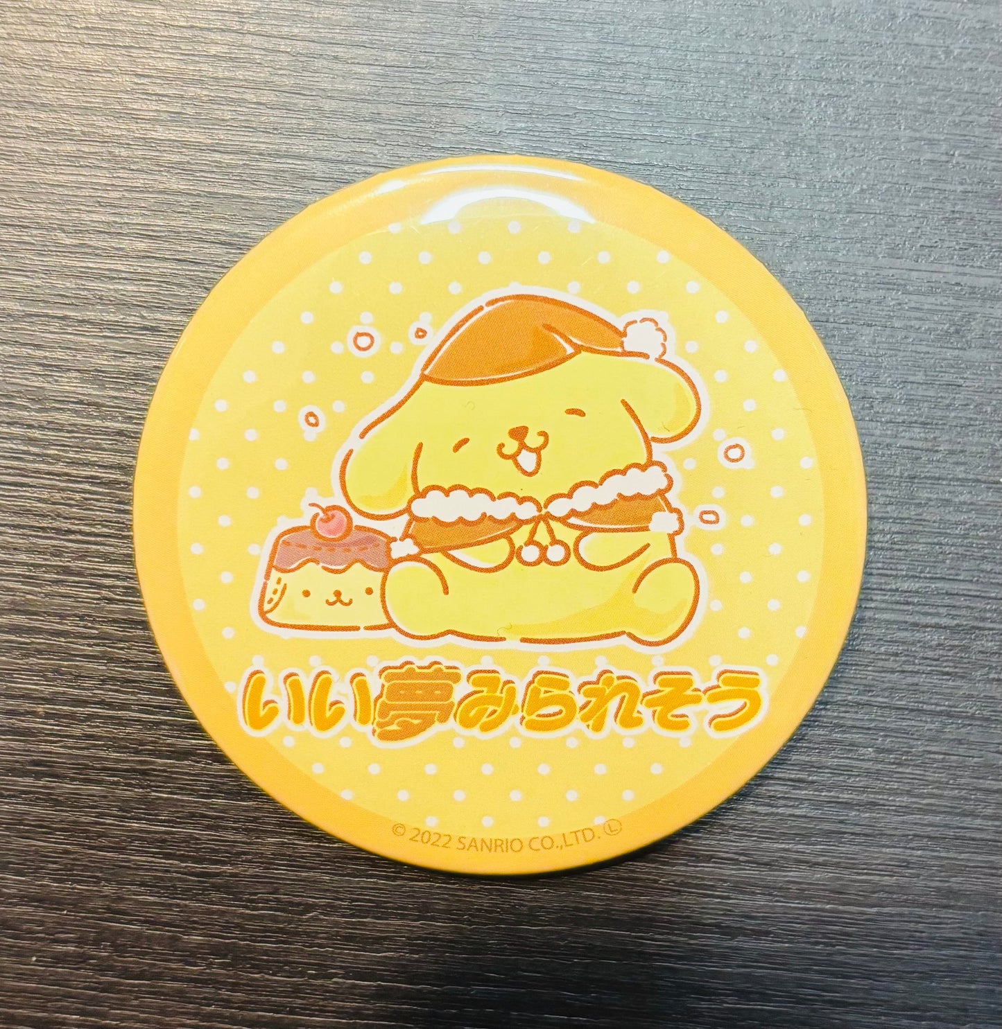 PomPomPurin 2022 6.5cm Japanese Sanrio Badge
