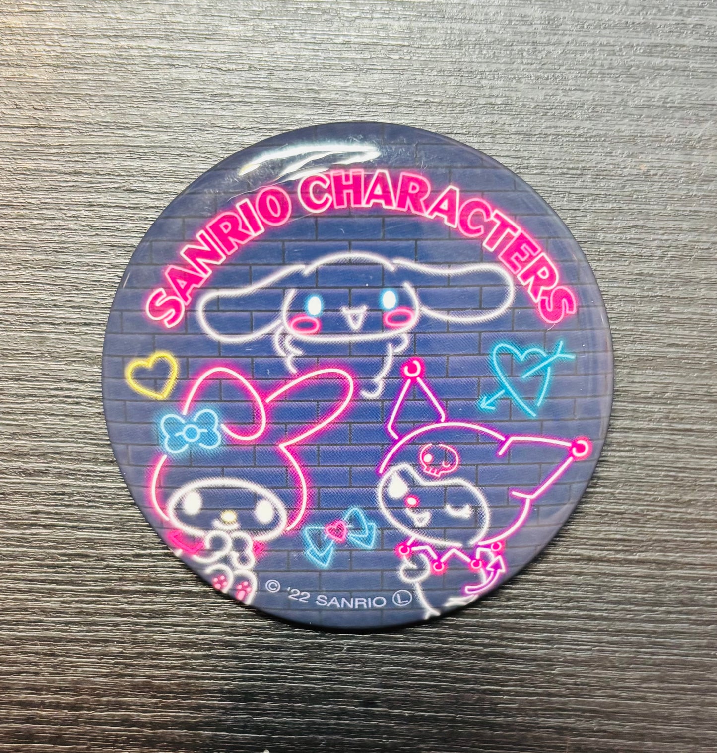 Kuromi/Melody/Cinna Neon 2022 5.5cm Japanese Sanrio Badge