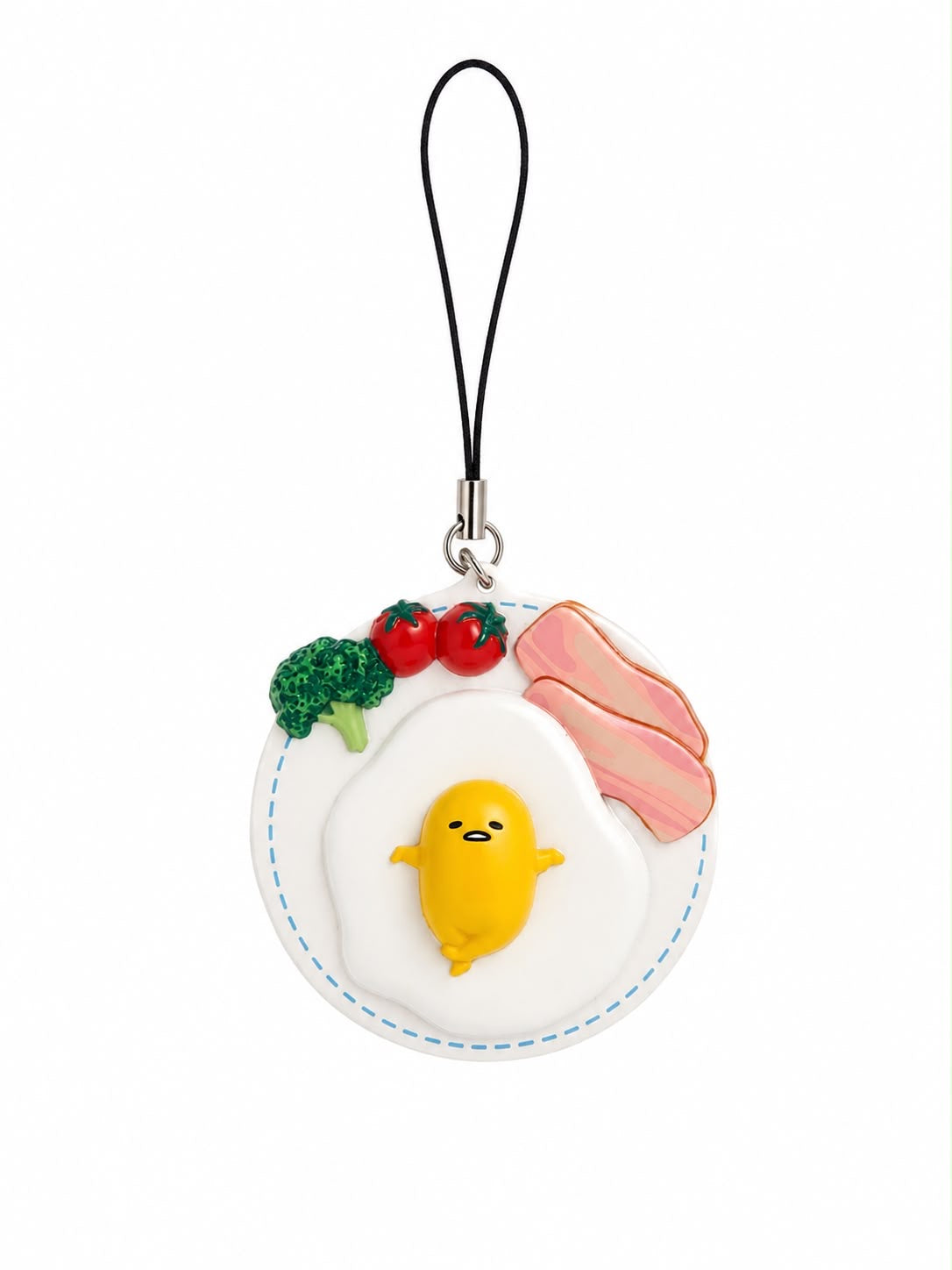 Gudetama Plate Phone Charm Japanese Sanrio Keychain