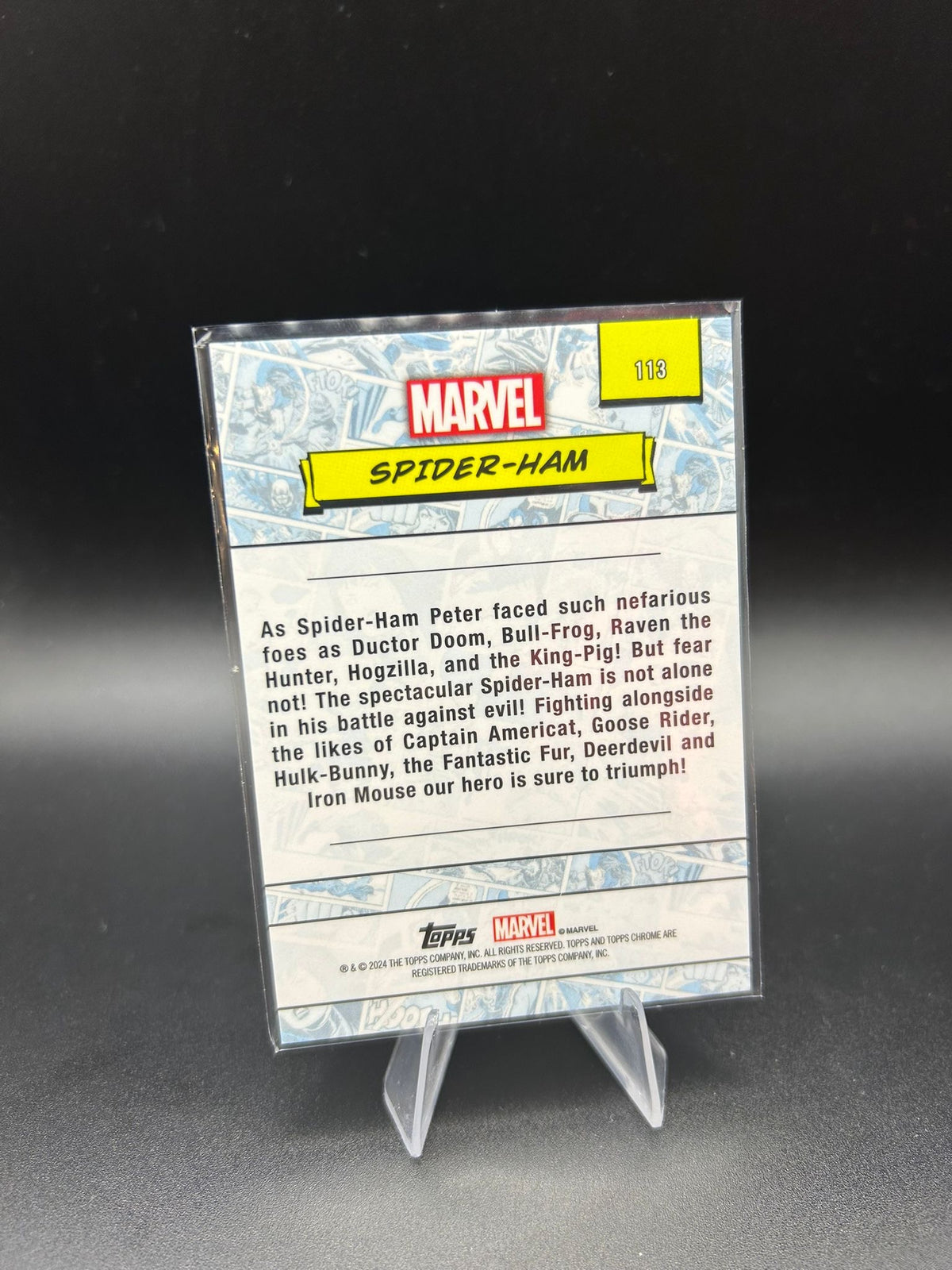 2024 Topps Chrome Marvel Spider-Ham Sapphire Base