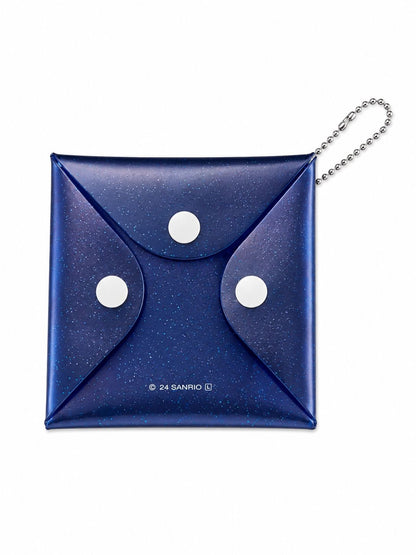 Kuromi Square PVC Button Pouch Japanese Sanrio Keychain