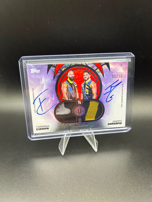 WWE Topps Universe Relic Dual Auto Ciampa Gargano /10