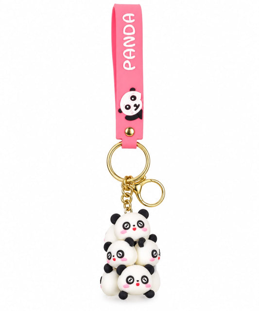 Bunch of Pandas Rubber Keychain