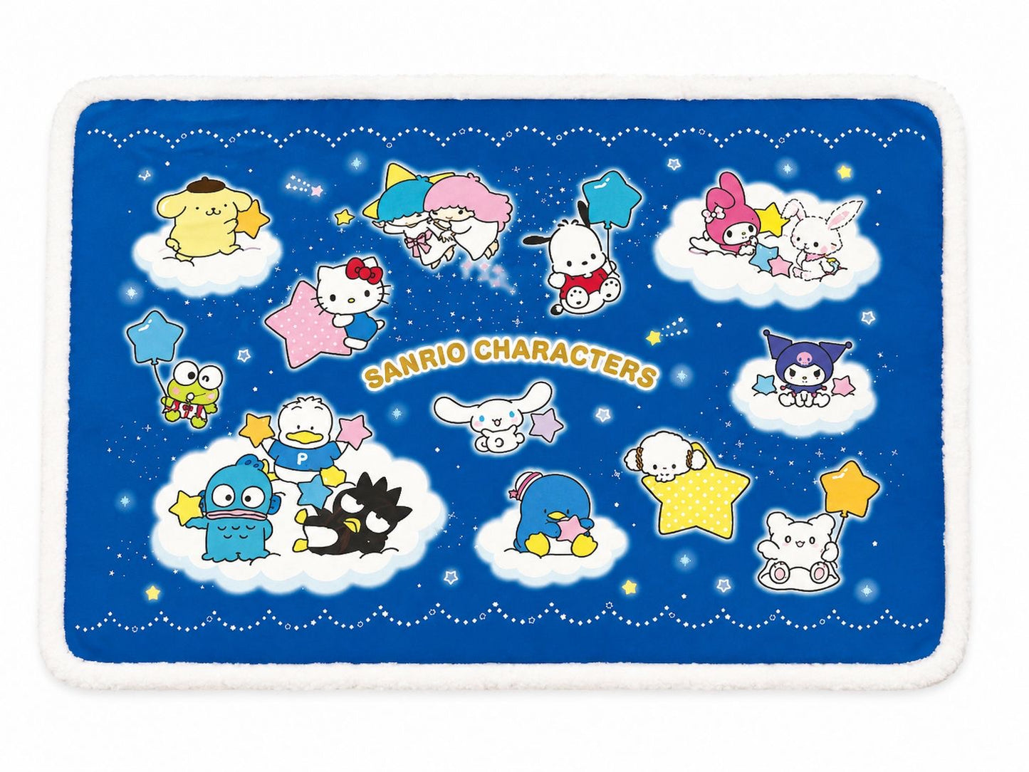Sanrio Family Blue Winter 96cm x 140cm Fleece Japanese Sanrio Blanket