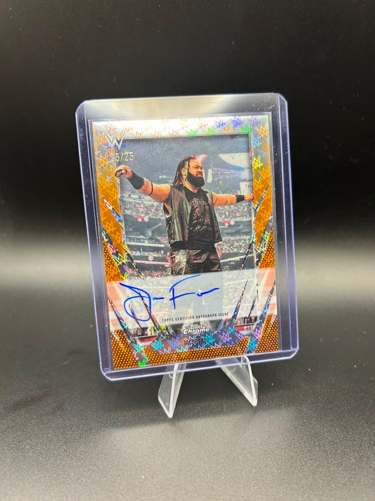 2026 WWE Topps Chrome Logofractor Jacob Fatu Auto /25 Orange