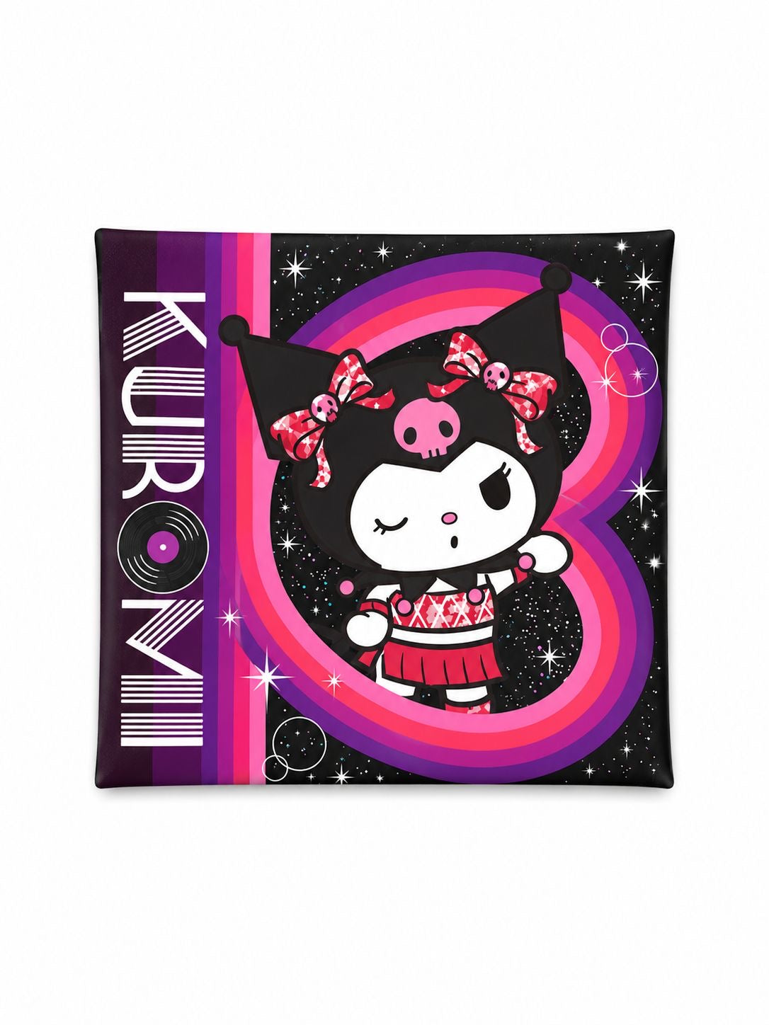 Kuromi Square PVC Button Pouch Japanese Sanrio Keychain