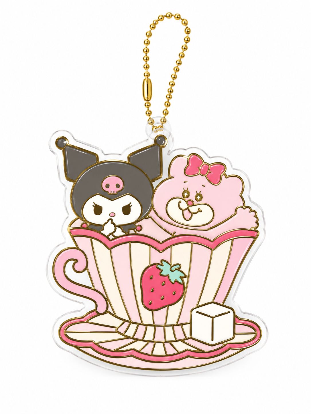 Kuromi Tea Party Acrylic Japanese Sanrio Mirror Keychain
