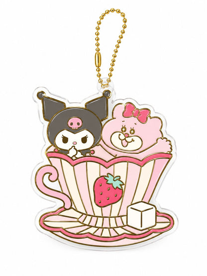 Kuromi Tea Party Acrylic Japanese Sanrio Mirror Keychain
