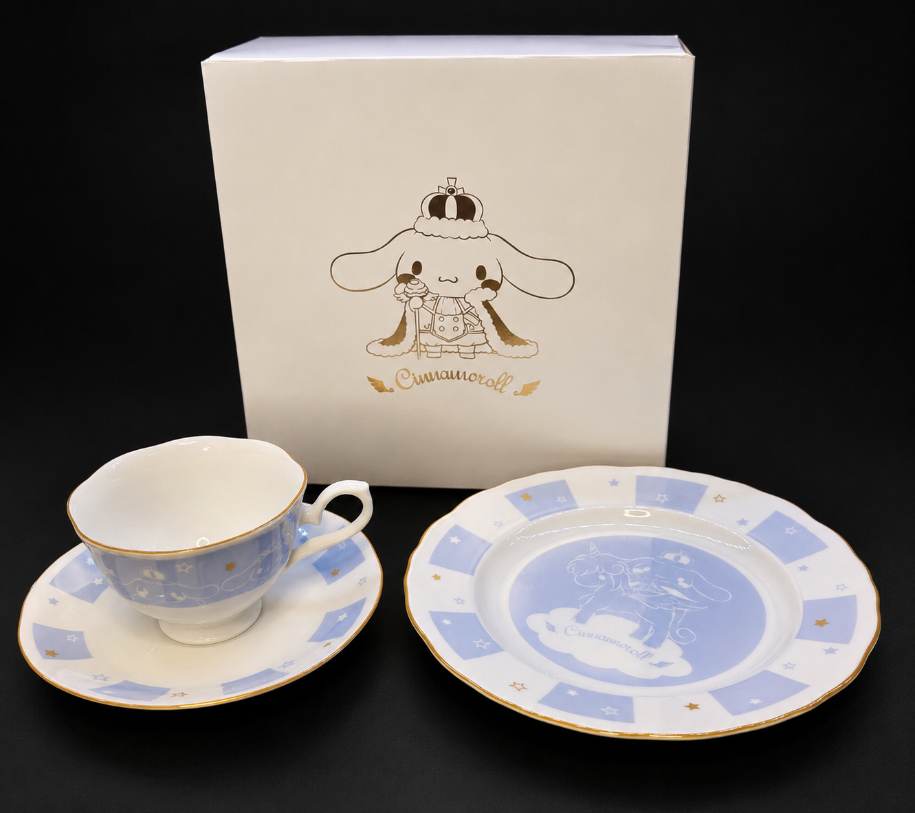 Cinnamoroll 3pc China Tea & Cake Plate Set Japanese Sanrio