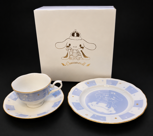 Cinnamoroll 3pc China Tea & Cake Plate Set Japanese Sanrio