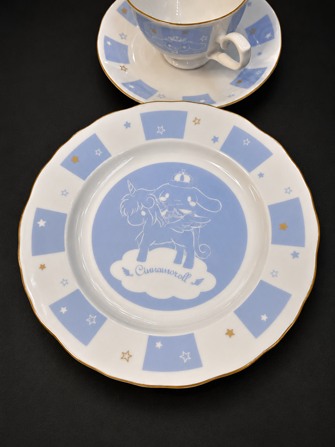 Cinnamoroll 3pc China Tea & Cake Plate Set Japanese Sanrio