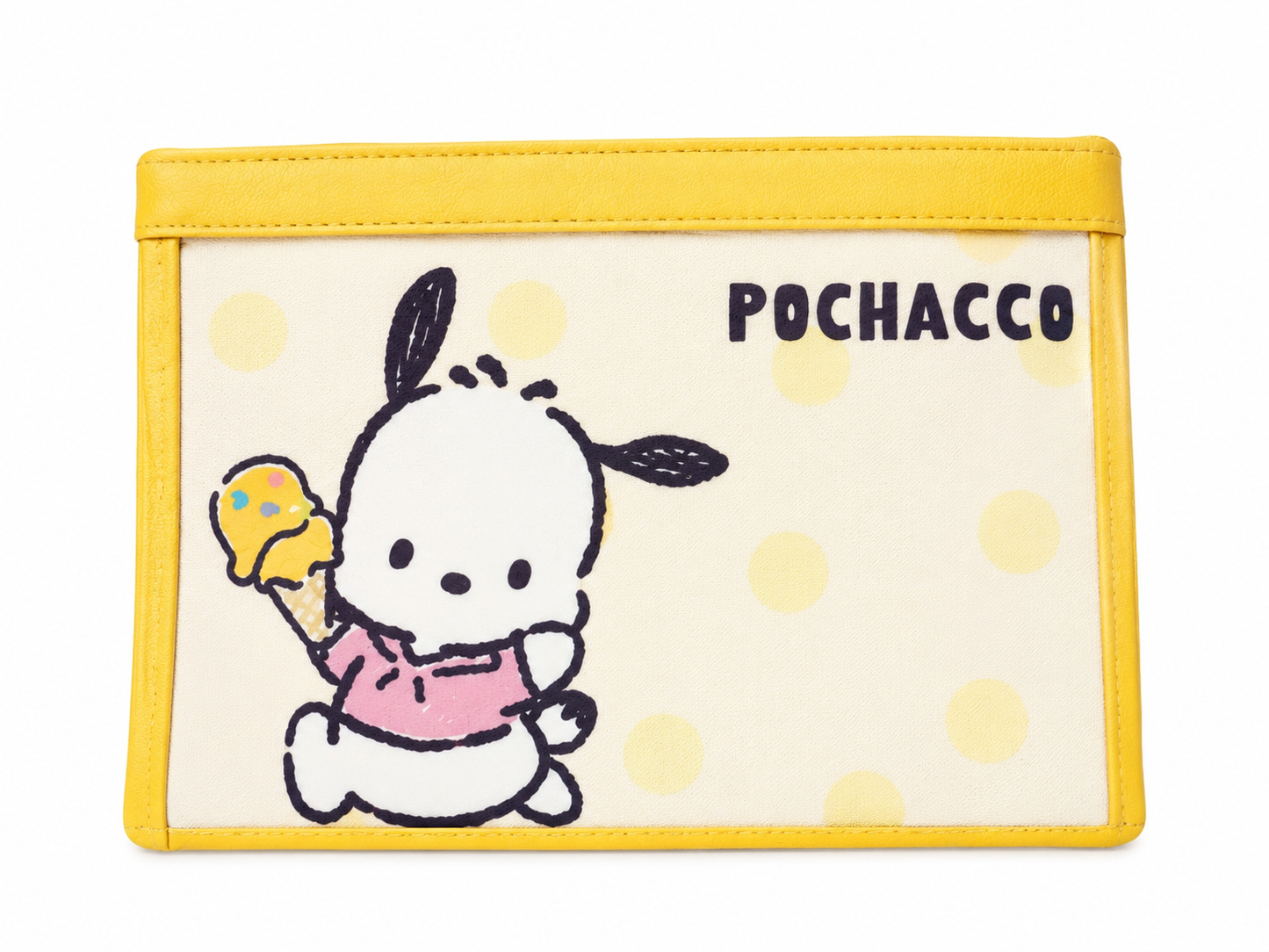 Pochacco A5 Yellow Zip Pouch Japanese Sanrio