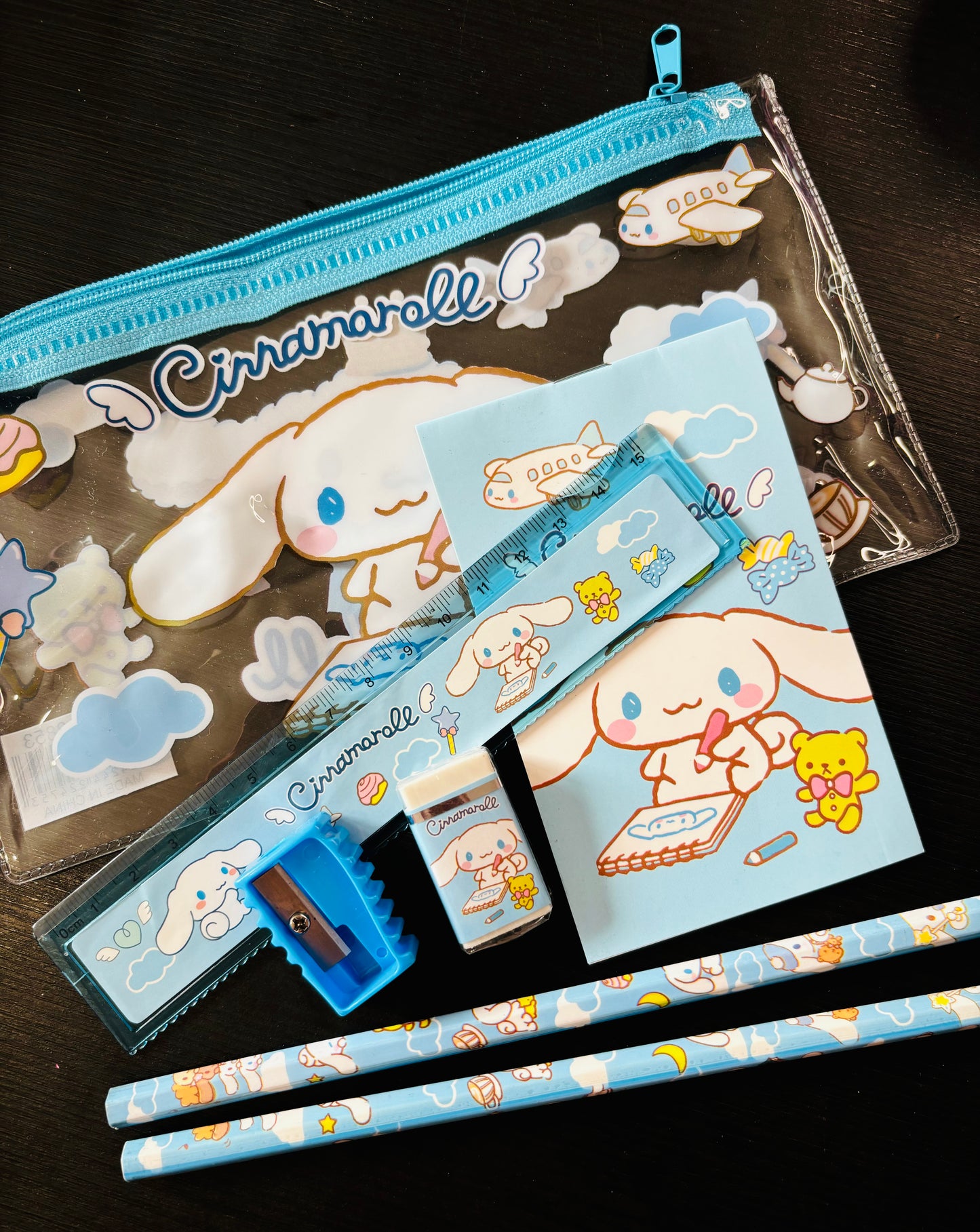 Stationery Clear Pencil Case with Accessories